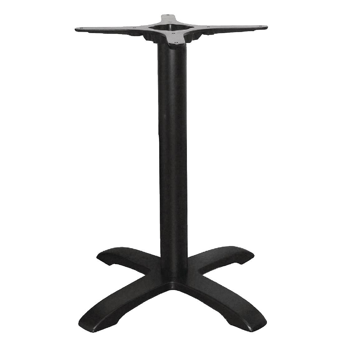 Pied central de table Bolero en fonte noire, avec sa base ronde et ses pieds réglables