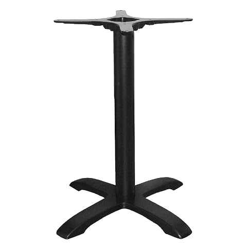 Pied central de table Bolero en fonte noire, avec sa base ronde et ses pieds réglables